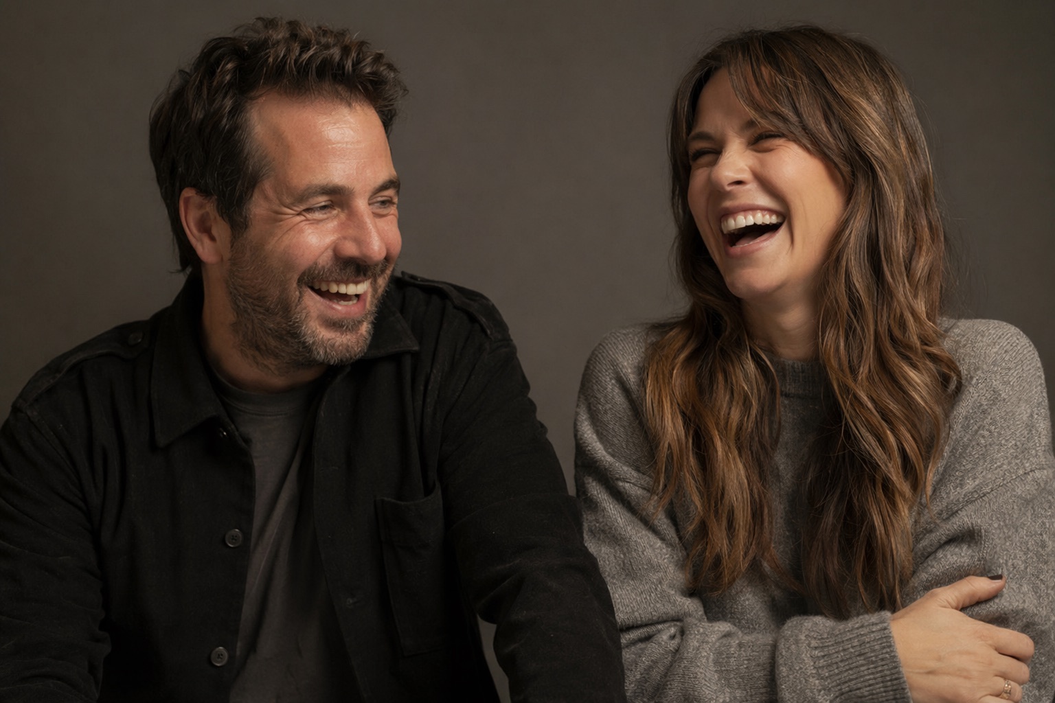 Host and guest recording a video podcast in a full-service San Francisco studio