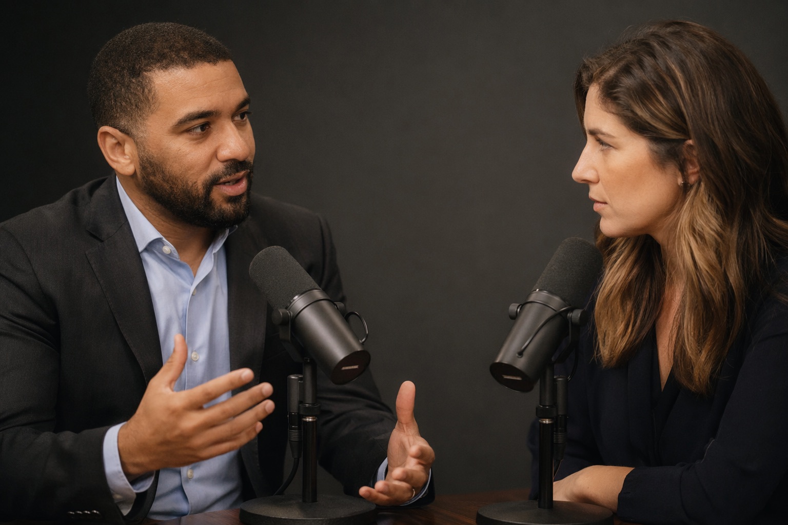 VCs recording a founder interview in the North Beach podcast studio